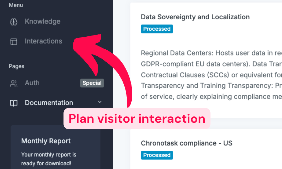 Plan visitor interaction